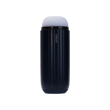a close up of a black and white object on a white background